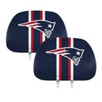 Fanmats 62019: New England Patriots Printed Head Rest Cover Set - 2 Pieces