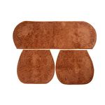 WashBerry Brown Solid Washable Polyester Car Seat Cover Non-Slip Mat for All Cars and Sofa Sets (3 Pieces Set)