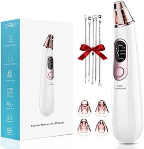Blackhead Remover Pore Vacuum Cleaner: Black Heads Remover Tools - Pimple Sucker Facial Suction Acne Comedone Extractor - Face Care Vacuum Pore Cleanser for Women & Men - Electric Rechargeable