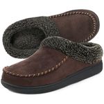 ULTRAIDEAS Men's Nealon Moccasin Clog Slipper, Slip on Indoor/Outdoor House Shoes(Coffee, 11-12)