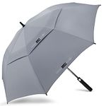 ZOMAKE Golf Umbrella 62 Inch, Large Windproof Umbrellas Automatic Open Oversize Rain Umbrella with Double Canopy for Men - Vented Stick Umbrellas(Grey)