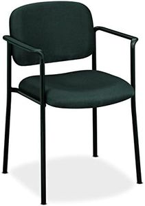 basyx by HON Guest Chair - Upholstered Stacking Chair with Arms Office Furniture Charcoal (HVL616)