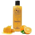 Beeswax Furniture Polish and Conditioner with Orange Oil. Wood Floor Scratch Repair, Feed Into Hardwood, Restore and Protect Cabinets 16 Ounce