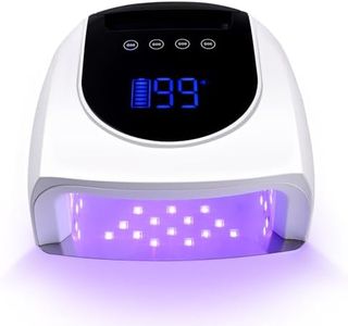 Cordless UV LED Nail Lamp, 96W UV Nail Light for Nail Polish, Portable Nail Dryer, Portable Nail Lamp with 4 Timer and LCD Display, Professional Nail Lamp for Home Salon Nail Art Tools