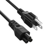 6FT(1.8m) 3 Prong Laptop Power Cord, Mickey AC Power Cord Replacement for Dell, HP, Samsung, Acer, Lenovo, Asus, Toshiba Computer Power Cable IEC-60320 IEC320 C5 to NEMA 5-15P, 1Pack