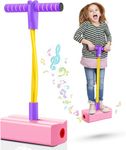 TOYSNAP Kids Pogo Jumper Fun and Safe Pogo Stick for Toddlers, Durable Foam Bungee Jumping Stick Makes Squeaky Sounds Improves Balance, Bouncing Toy for Ages 3 and up Holds up to 250lbs - Multicolor