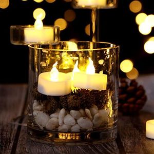 AGPTEK Tea Lights, Fameless Candle Light Lot 24 Led Candles with Timer - Flickering Warm White