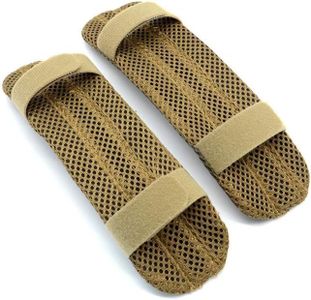 Hdlsina 2 Pack Tactical Vest Shoulder Pads Shoulder Strap Pad Mesh Padded Cushion Strap Pads with Foam and Mesh for Camera, Laptop, Messenger, Guitar (Khaki), Khaki, Large