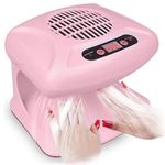 Air Nail Dryer, Pink 300W Infrared Sensor 2 in 1 Automatic Induction Cold Hot Air Nail Polish Drying Fan Wind Blower Dryer for Regular Nail Polish, Home and Salon Use