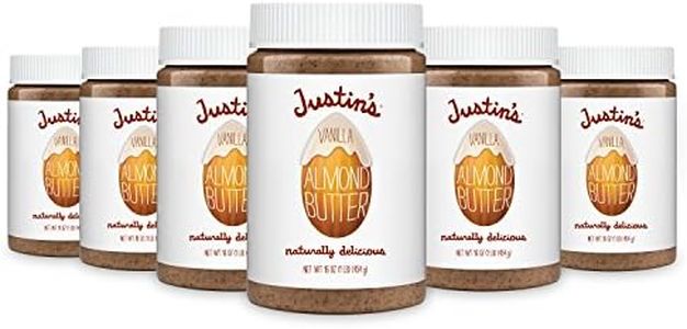 Justin's Vanilla Almond Butter, No Stir, Gluten-Free, Responsibly Sourced, 6 Jars (16oz Each)