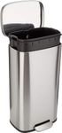 Amazon Basics 30 Liter / 7.9 Gallon Soft-Close, Smudge Resistant Trash Can with Foot Pedal - Brushed Stainless Steel, Satin Nickel Finish