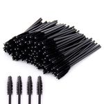 MAYCREATE® 50 Pcs Eyelash Brushes Mascara Wands Black Eye Lash Brush Spoolies for Eyelash Extension, Eyebrow Applicator and Makeup