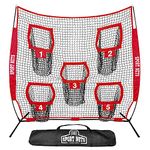 Hit Run Steal Heavy Duty Football Throwing Net | Great for Quarterback Training Throwing Target Practice. Each Portable Football Target net has 3 Targets and Comes with a Carry Bag. (7 X 7 Target Net)