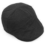 WESTEND Newsboy Cap for Men-Gatsby Driving Casual Ivy Hat, Black 02, Small-Medium