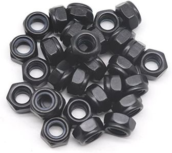 binifiMux 50Pcs M5 X 0.8MM Black Zinc Plated Nylon Lock Nuts Inserted Hex Self Clinching Nuts