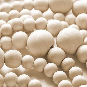 Ceenna 8 Pcs 72 Feet Christmas Wood Bead Garland 9 Feet Wooden Beads Garland Decor Boho Garland Coffee Table Decor for Holiday Christmas Tree Wedding Farmhouse(Natural Color)