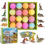 HOTLAKE Dinosaur Bath Bombs Gift Set,16 Pack Organic Bath Bomb for Kids with Surprise Toy Inside,Dino Egg Bathbombs Kit for Christmas or Birthday Gift for Girls and Boys