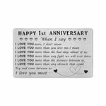 Yobent 1 Year Anniversary Card for Boyfriend Girlfriend, Happy 1st Anniversary Marriage Gift for Him Her Husband Wife, Personalized First 1st Wedding Anniversary Decorations Present for Men Women