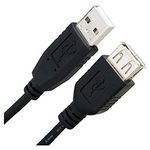 Link Depot USB-MF USB Cable 1.8 m USB A Black - USB Cables (1.8 m, USB A, USB A, 2.0, Male Connector/Female Connector, Black)