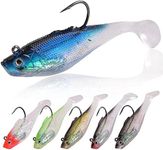 6cm/8cm/10cm Rigged Minnow Soft Lures Swim Shad Swimbaits Lead Head Jig Hooks Topwater Lures Spinnerbait Crankbait for Bass,Walleye,Pike,etc 3 Size Mix 18pcs