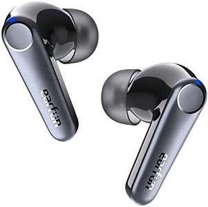 EarFun Air Pro 3 Noise Cancelling Wireless Earbuds, Qualcomm® aptX™ Adaptive Sound, 6 Mics CVC 8.0 ENC, Bluetooth 5.3 TWS Earbuds Wireless, Multipoint Connection, 45H Playtime, App Customize EQ, Black