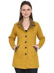 Matelco Womens Woollen Collared Coat (4XL, Mustard Yellow)