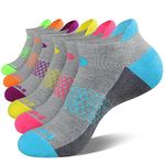 Eallco Womens Ankle Socks 6 Pairs Running Athletic Cushioned Tab Socks