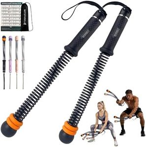 WITSPARKLLE Ropeless Battle Ropes, Adjustable Cordless Battle Ropes with Resistance Springs, Weighted Portable Workout Rope for Home Gym, Low-Impact HIIT Training Equipment for Men & Women (Black)