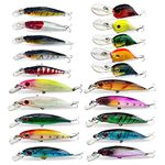 XBLACK Hard Fishing Lures Set 20PCS Mixed Minnow Crankbaits for Beginner Starter, XBLACK Baits, Catch Big Fish!