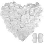 3000pcs Rose Flower Petals for Weddings, Silk Rose Petal White, Tasteless Artificial Silk Flower Petals, Rose Petal Table Decoration for Valentine's Day, Wedding Aisle, Bed,Party,Bath (White)