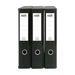 Box File Lock Spring with Ring Pull and Catch, 70mm Spine, Foolscap Black Pack of 3