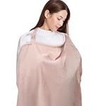 GROBRO7 Baby Nursing Cover for Breastfeeding, Adjustable Cotton Nursing Poncho Boned Nursing Scarf, Breathable Carseat Canopy Nursing Cover Nursing Apron for Mother Baby Outdoor Essentials (Pink)