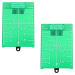 DOITOOL 2pcs Green Magnetic Floor Target Plate Floor Target Plate Card with Stand for Green Beam Applications Enhancing the Visibility of Green Lines or Points