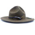 Military Campaign Hat Drill Sergeant Instructor Mountie Ranger Hat 100% Wool Olive