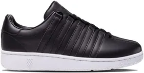 K-Swiss Women's Classic VN Leather Sneaker, Black/White, 8.5 M