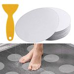 FINENIC (20 PCS) Non-Slip Bathtub Shower Adhesive Stickers, Anti-Slip Safety and Waterproof Bathtub Stickers, Clear and Durable Tape In Kitchen and bathtub. Bath Treads Slip Disc with Scraper, Good Protection for Baby