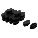 uxcell Plastic Table Chair Leg Feet Oval Pipe Tube Insert 20 x 40mm 20 Pcs Black