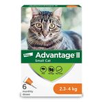 Advantage II Flea Treatment for Small Cats weighing between 2.3 kg to 4 kg (5 lbs. to 9 lbs.)-6 doses