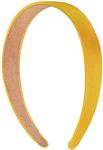 Motique Accessories Dark Yellow 1 Inch Satin Hard Headband for Women and Girls