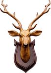 Bankura Traditional Art Center wooden handicraft DEER HEAD With neck 62cm - showpieces for wall decoration and Wall mounted - Home decor Clear, 1 Piece