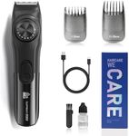 SUPRENT Adjustable Beard Trimmer for Men, Cordless Electric Facial Trimmers with Precision Dial, USB Rechargeable 19 Length Settings Mustache Trimmer for Men, Black