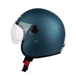 Steelbird SBH-54 Retro ISI Certified Open Face Helmet for Men and Women (Large 600 MM, Matt Squadron Blue)