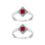 Parnika (Formerly MJ Designer Multi CZ Adorned Silver Toe Rings in Pure 92.5 Sterling Silver for Women (Diamond)