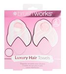 Brushworks Luxury Hair Towels - 2 Pack, Pink, One Size