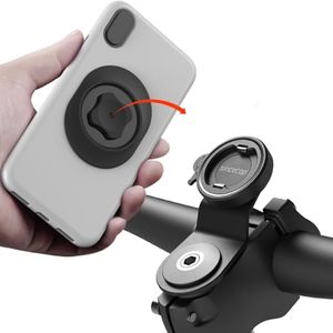 sincetop Bike Phone Holder, Aluminum Bike Phone Mount with Universal Adapter, Quick Mount Mountain Bike Bicycle Handlebar Mobile Phone Holder with Ultra Lock for iPhone Samsung and More