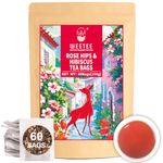 WT WEETEE Rosehips Hibiscus Tea Bags, Made with Rosehip & Hibiscus Flowers, Natural Caffeine-free Herbal Tea 2.5g x 60 Counts