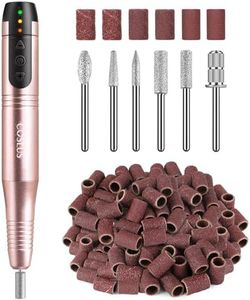 COSLUS Cordless Portable Electric Nail File: Professional Rechargeable Nail Drill Kit for Acrylic Gel Dip Powder Nails, Lightweight Ideal for Home Salons & Manicure Pedicure, Gold