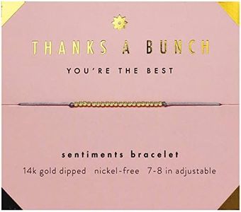 Lucky Feather Thank You Gifts for Women - 14k Gold Beaded Bracelet on Sentimental Message Card is an Adorable Appreciation Gift for Her and a Thoughtful way to say Thanks