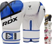 RDX Boxing Gloves EGO, Sparring Muay Thai Kickboxing Pro Heavy Training, Maya Hide Leather, Ventilated Palm, Long Wrist Support, Punching Bag Pads Workout, MMA Gym Fitness, Men Women 8 10 12 14 16oz