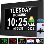 Véfaîî Newest,Dementia Clock 2.0 with Auto DST, 20 Custom Reminders, Day Clock with Sun/Moon icons for Memory Loss, Alzheimer's, 7" with Remote & HD Picture Frame